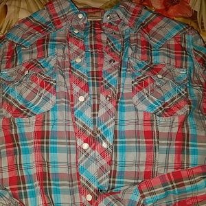 True religion snap up shirt